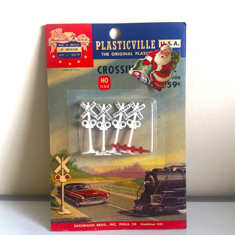 Vintage Plasticville RR Crossing Signal HO Scale Sealed in package